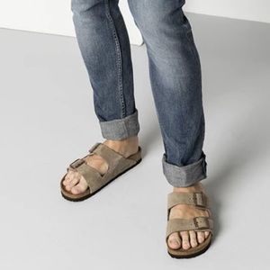 Birkenstock Arizona Taupe Suede Sandals Size 37